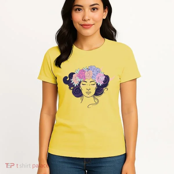 Cute Boho Flower Crown Woman Women's T-Shirt