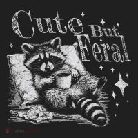 Cute But Feral Funny Raccoon Meme Love Coffee Gift Women's Sweatshirt thumb 2