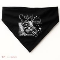 Cute But Feral Funny Raccoon Meme Love Coffee Gift USA-Made Doggie Bandana thumb 0