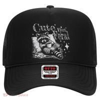 Cute But Feral Funny Raccoon Meme Love Coffee Gift Hat thumb 0