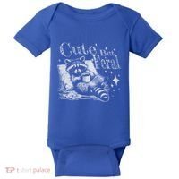 Cute But Feral Funny Raccoon Meme Love Coffee Gift Baby Bodysuit thumb 0
