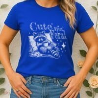 Cute But Feral Funny Raccoon Meme Love Coffee Gift Women's T-Shirt thumb 2