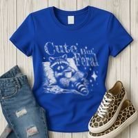 Cute But Feral Funny Raccoon Meme Love Coffee Gift Women's T-Shirt thumb 3