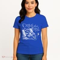 Cute But Feral Funny Raccoon Meme Love Coffee Gift Women's T-Shirt thumb 4