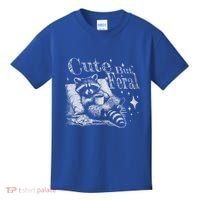 Cute But Feral Funny Raccoon Meme Love Coffee Gift Kids T-Shirt thumb 0