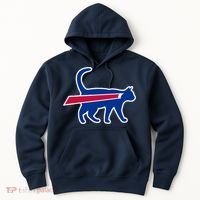 Cat Bills Funny Football Fan Hoodie thumb 0