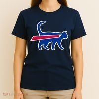 Cat Bills Funny Football Fan T-Shirt thumb 4