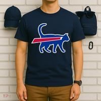 Cat Bills Funny Football Fan T-Shirt thumb 6
