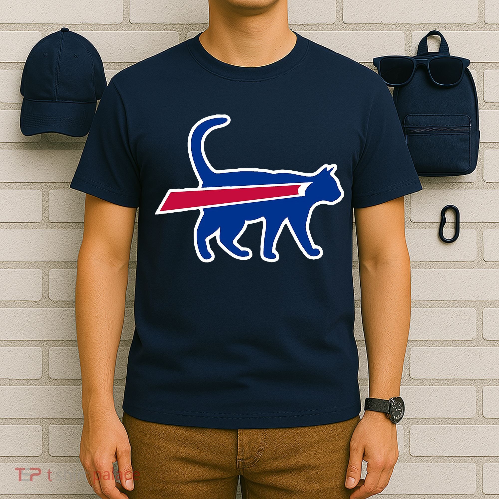 Cat Bills Funny Football Fan T-Shirt