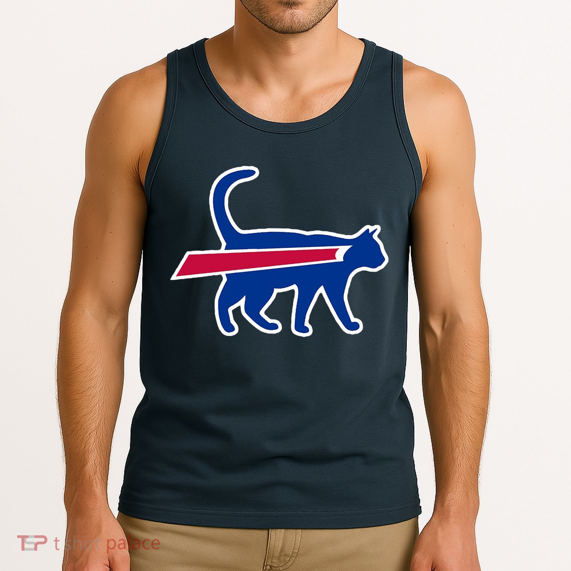 Cat Bills Funny Football Fan Tank Top