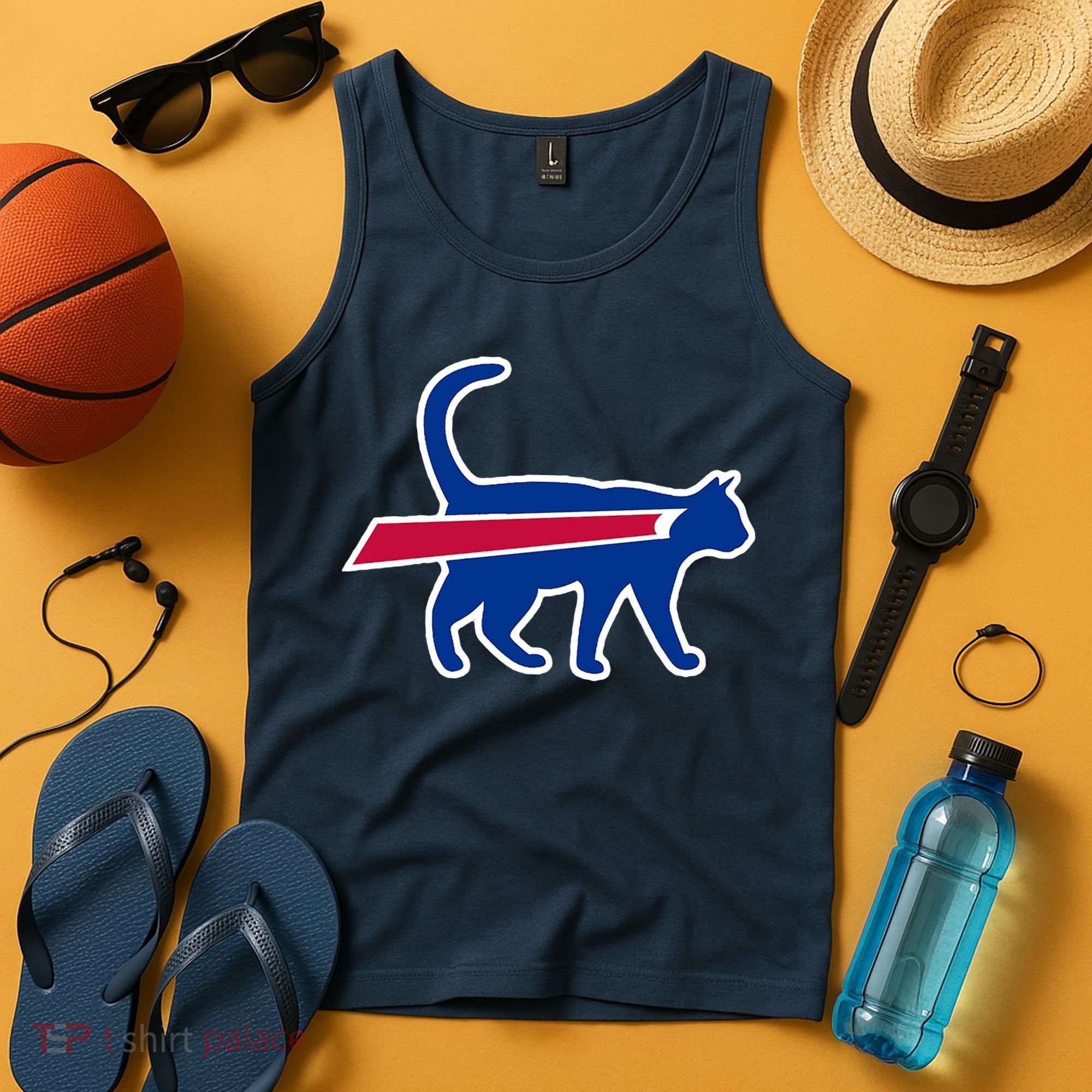 Cat Bills Funny Football Fan Tank Top