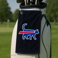 Cat Bills Funny Football Fan Golf Towel thumb 2