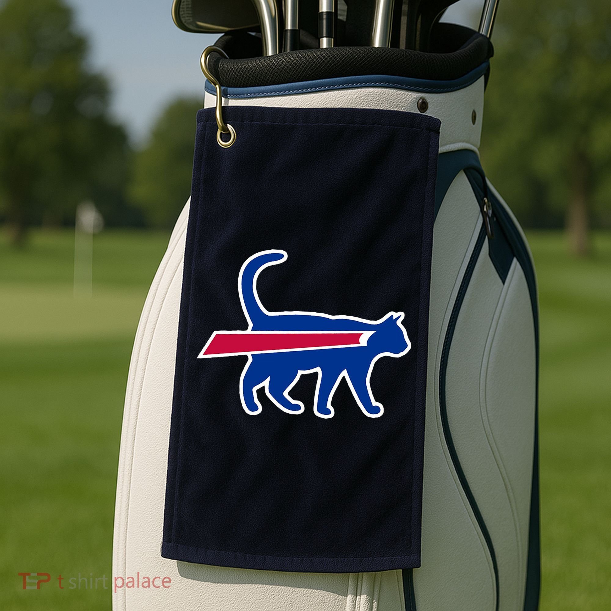 Cat Bills Funny Football Fan Golf Towel
