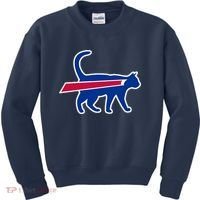 Cat Bills Funny Football Fan Kids Sweatshirt thumb 0