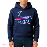 Cat Bills Funny Football Fan Kids Hoodie thumb 4