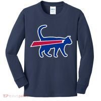 Cat Bills Funny Football Fan Kids Long Sleeve Shirt thumb 0