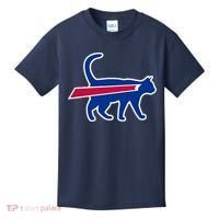 Cat Bills Funny Football Fan Kids T-Shirt thumb 0