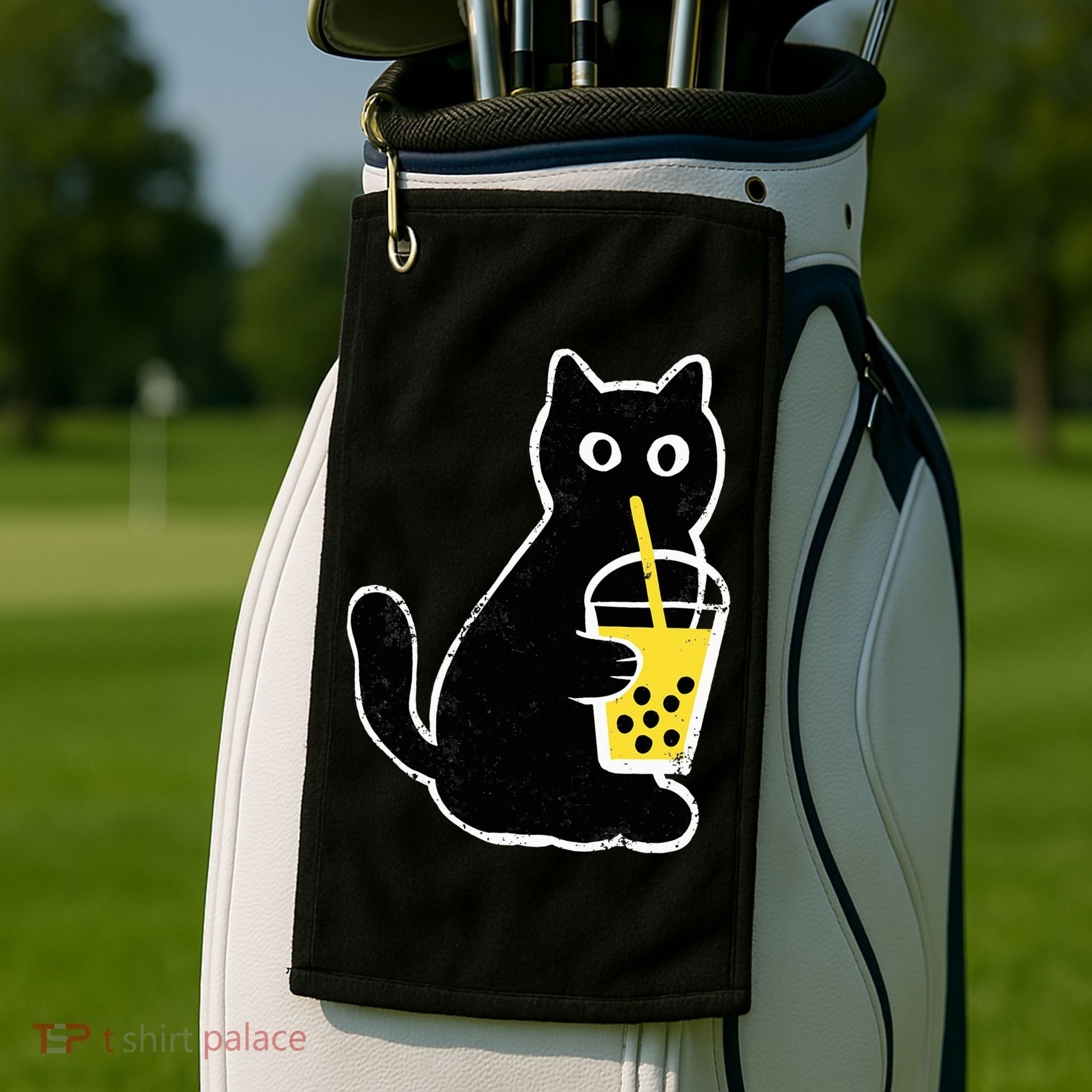 Cat Boba Funny Anime Japanese Golf Towel