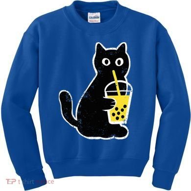 Cat Boba Funny Anime Japanese Kids Sweatshirt