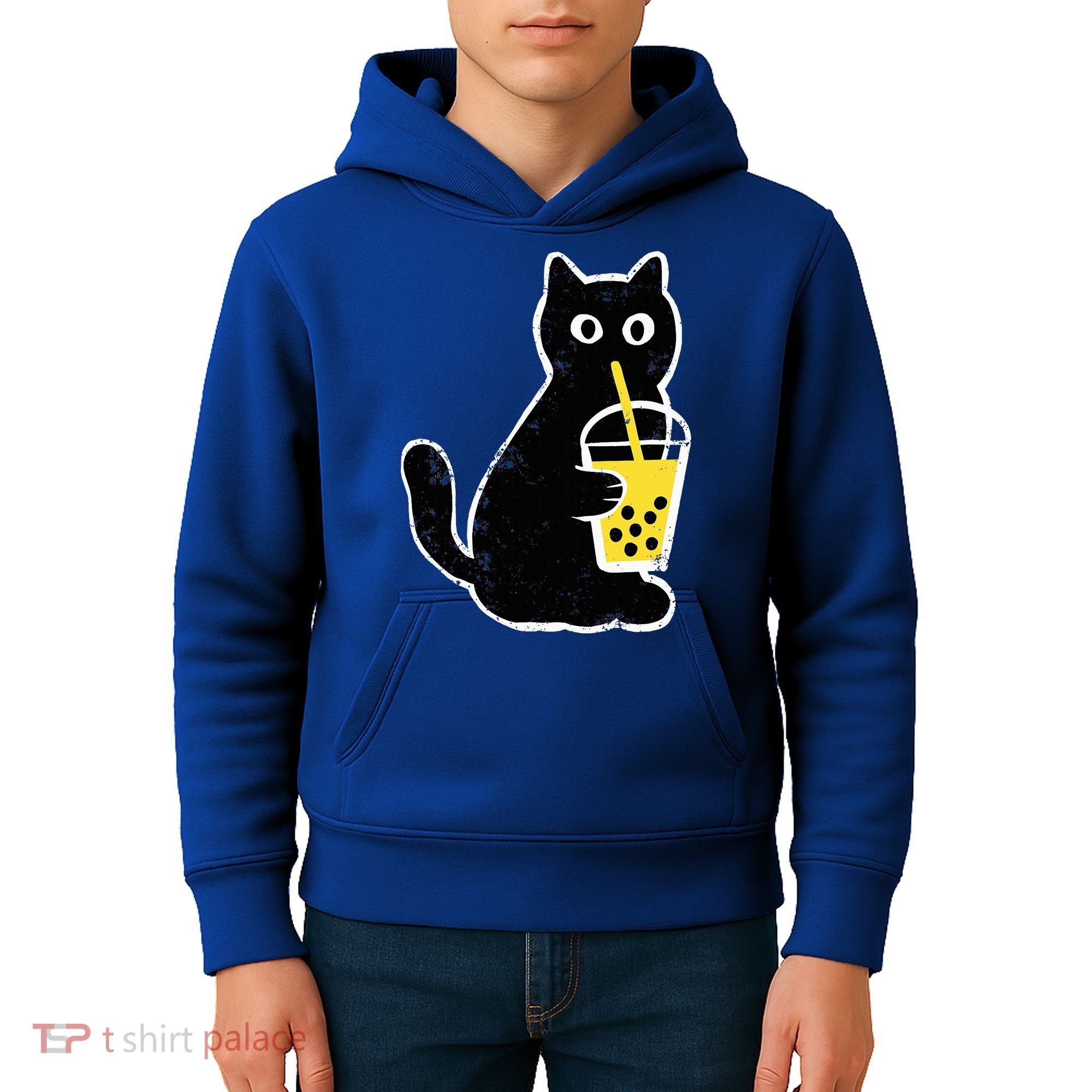 Cat Boba Funny Anime Japanese Kids Hoodie