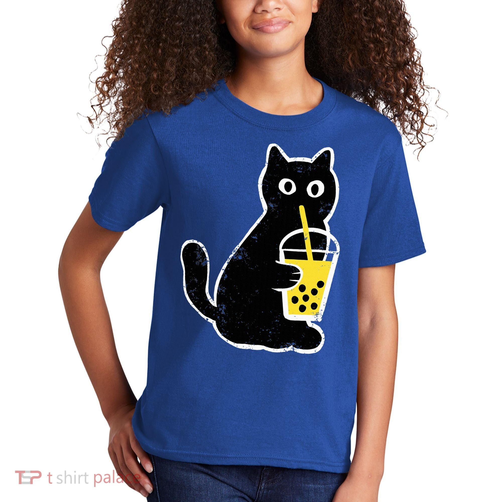 Cat Boba Funny Anime Japanese Kids T-Shirt