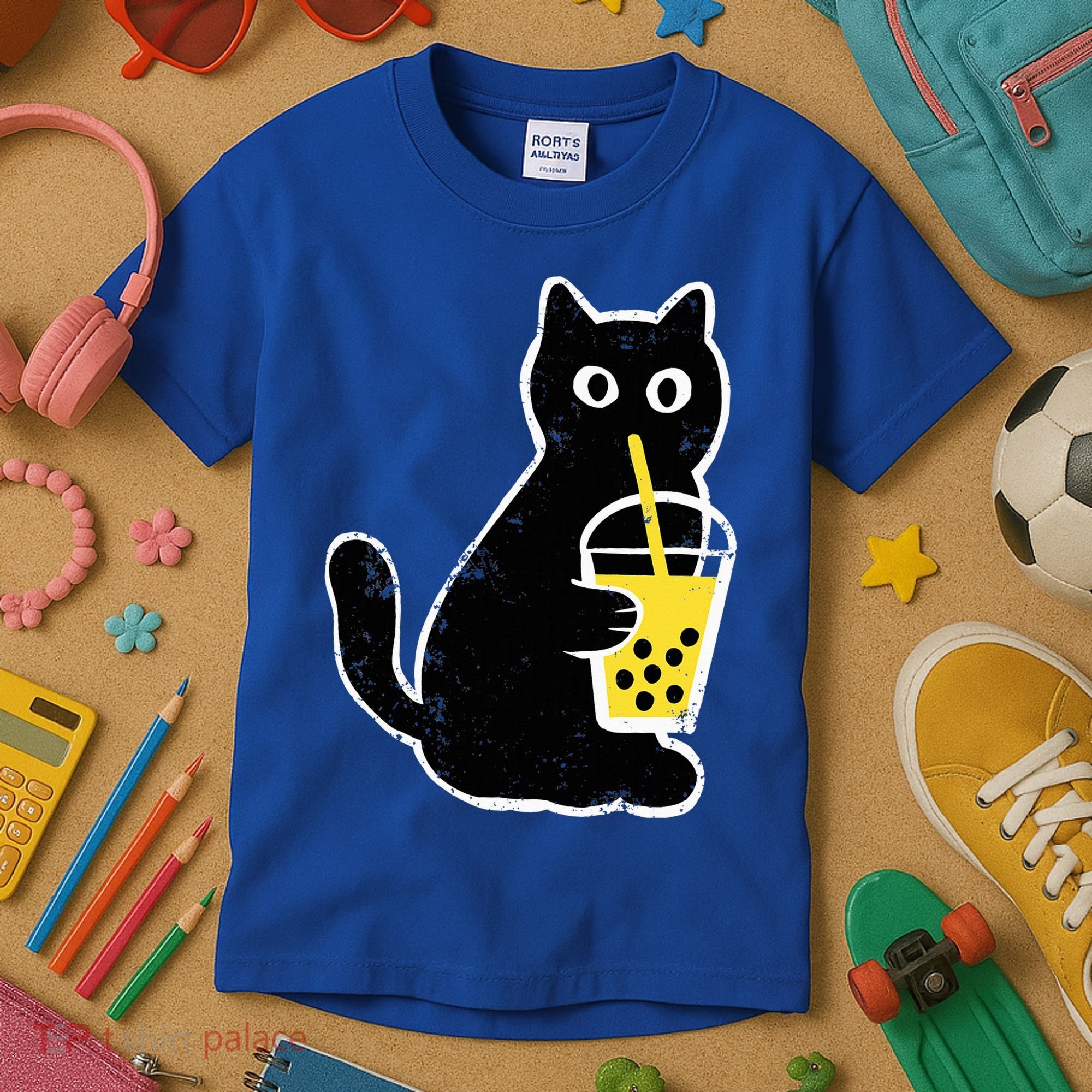 Cat Boba Funny Anime Japanese Kids T-Shirt