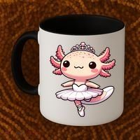 Cute Ballerina Funny Ballet Cute Axolotl Funny Dance Coffee Mug thumb 2