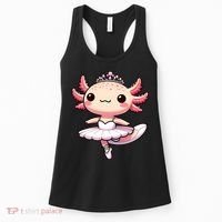 Cute Ballerina Funny Ballet Cute Axolotl Funny Dance Women's Tank Top thumb 0