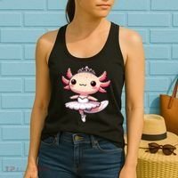 Cute Ballerina Funny Ballet Cute Axolotl Funny Dance Women's Tank Top thumb 2