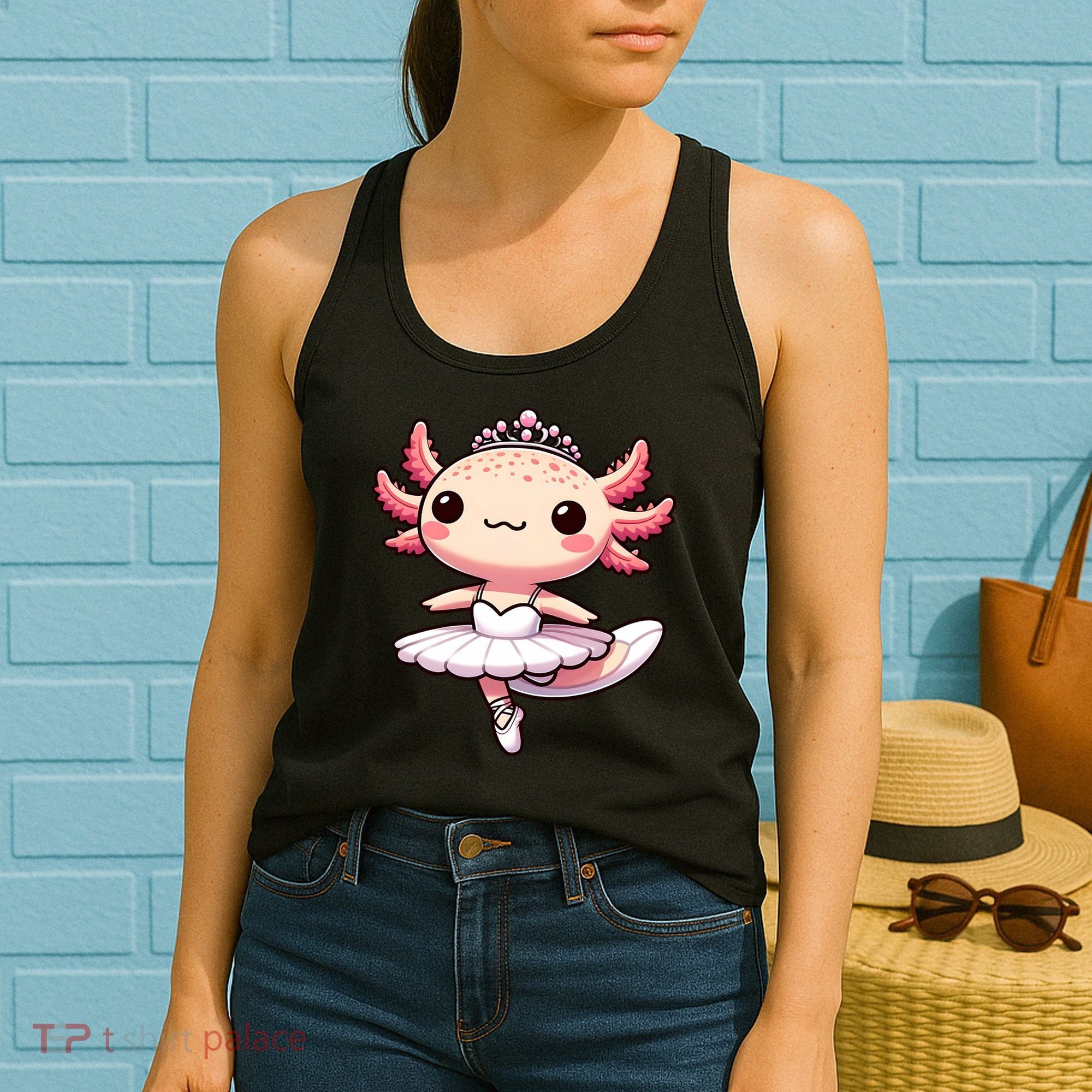 Cute Ballerina Funny Ballet Cute Axolotl Funny Dance Women's Tank Top