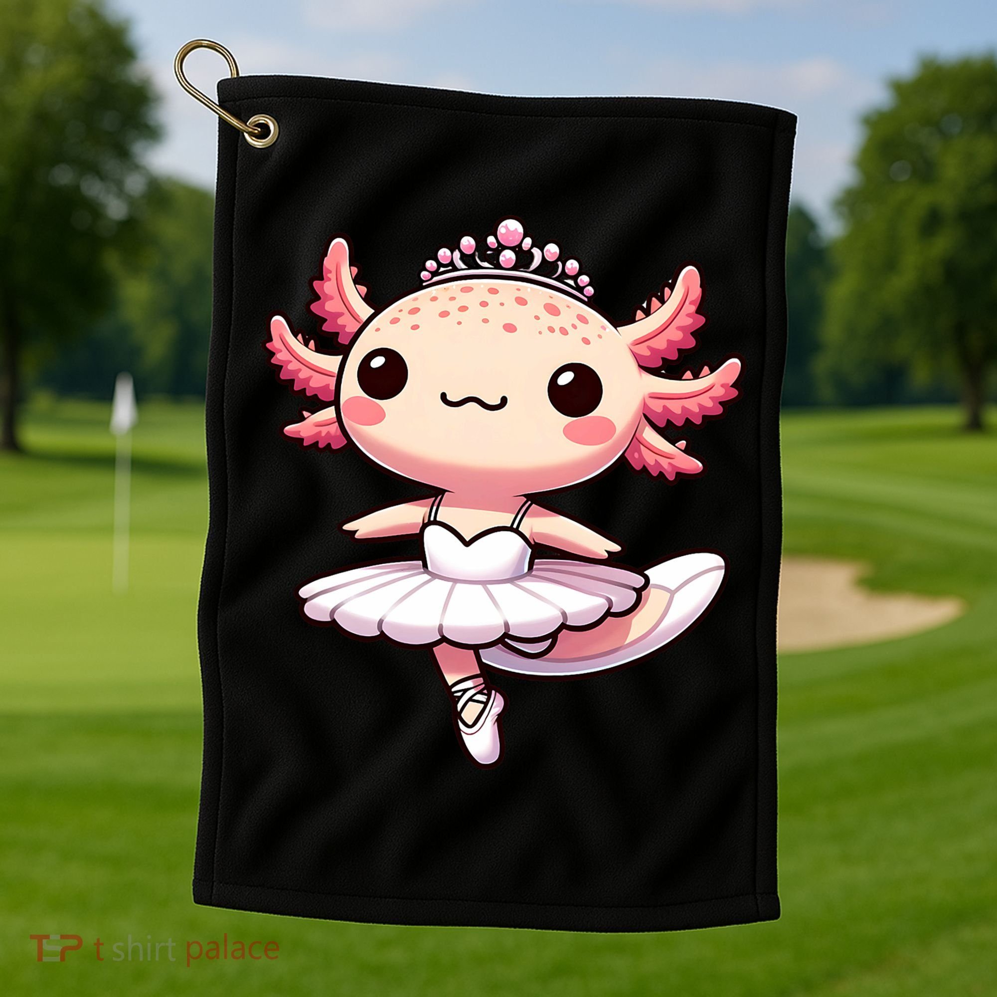 Cute Ballerina Funny Ballet Cute Axolotl Funny Dance Golf Towel