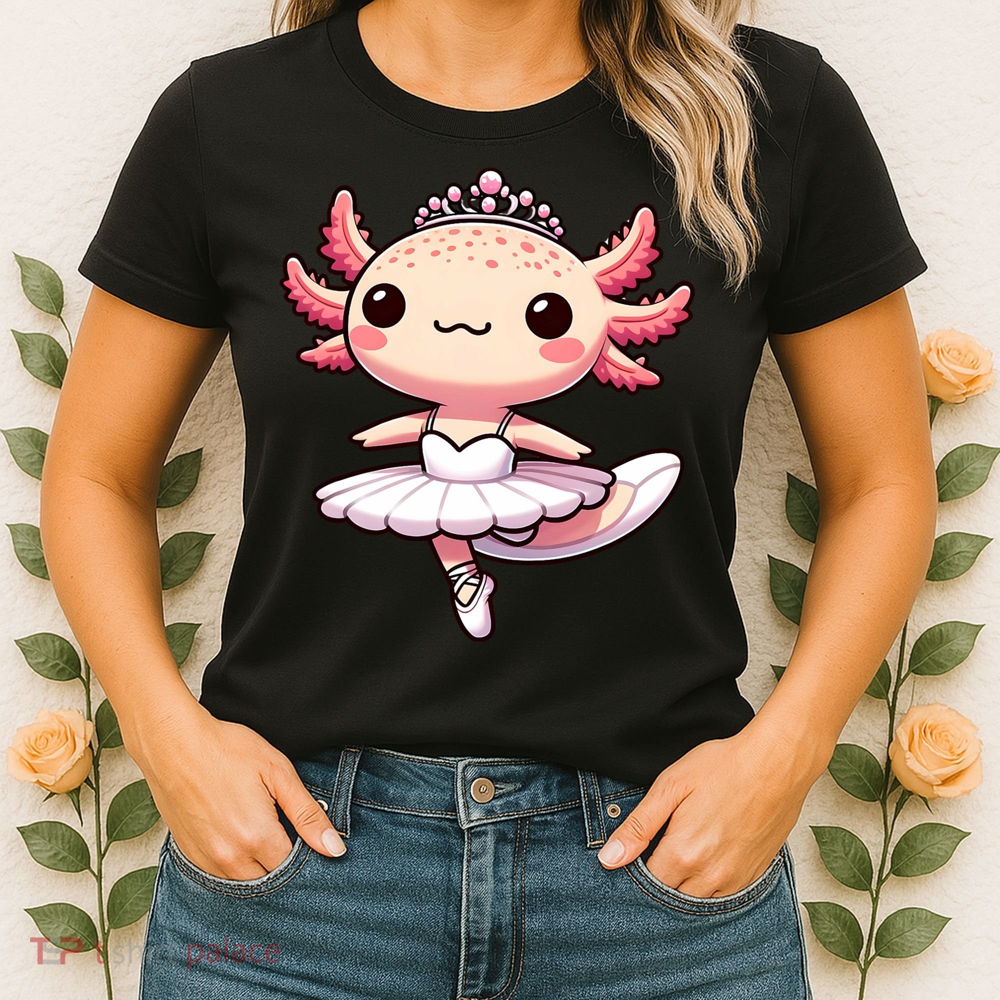 Cute Ballerina Funny Ballet Cute Axolotl Funny Dance Women's T-Shirt