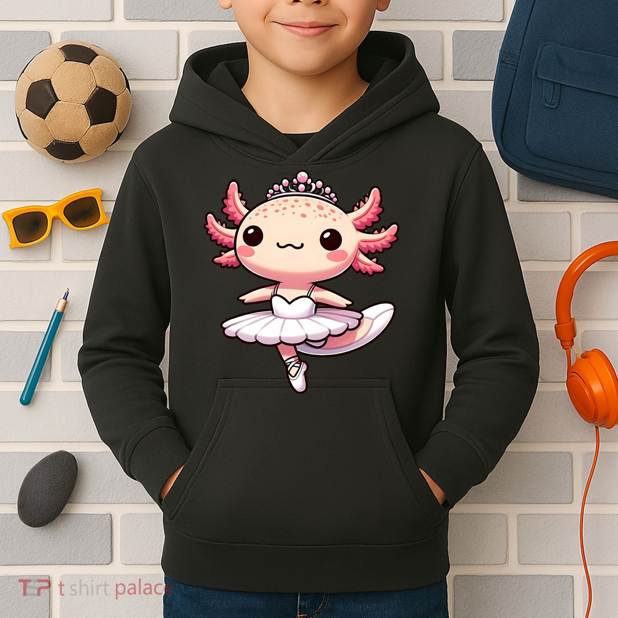 Cute Ballerina Funny Ballet Cute Axolotl Funny Dance Kids Hoodie