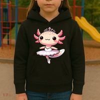 Cute Ballerina Funny Ballet Cute Axolotl Funny Dance Kids Hoodie thumb 3