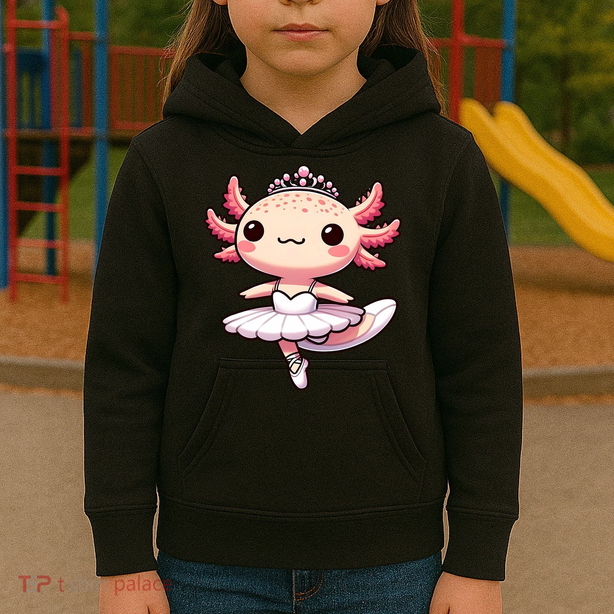 Cute Ballerina Funny Ballet Cute Axolotl Funny Dance Kids Hoodie