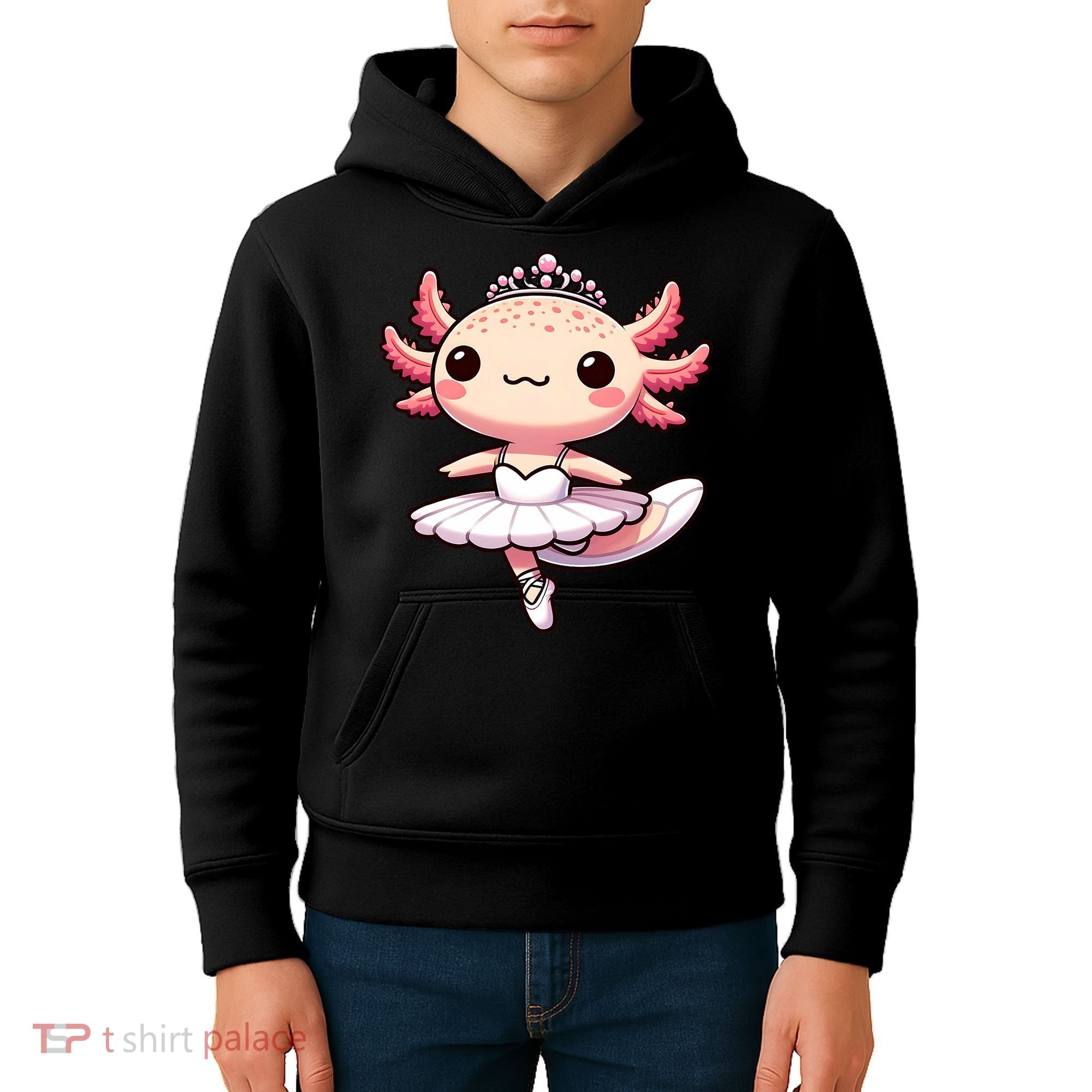 Cute Ballerina Funny Ballet Cute Axolotl Funny Dance Kids Hoodie