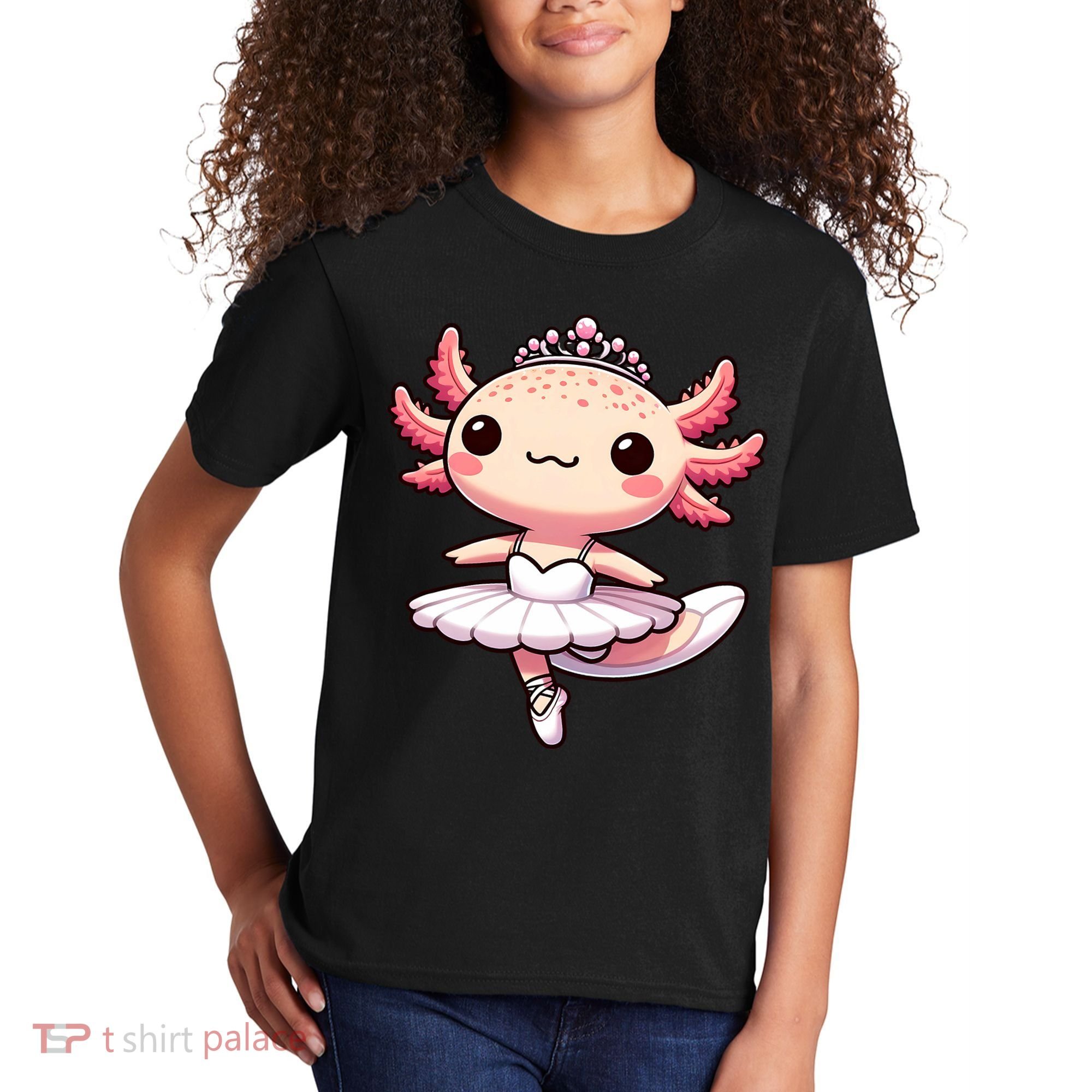 Cute Ballerina Funny Ballet Cute Axolotl Funny Dance Kids T-Shirt