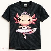 Cute Ballerina Funny Ballet Cute Axolotl Funny Dance Kids Tie-Dye T-Shirt thumb 0