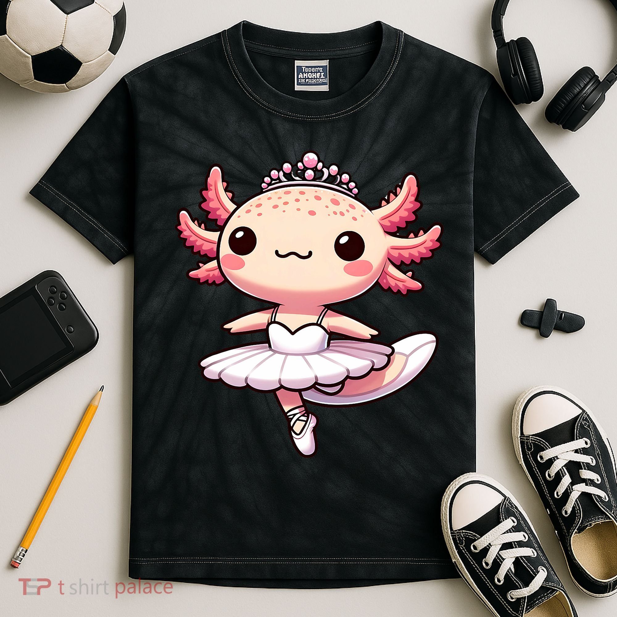 Cute Ballerina Funny Ballet Cute Axolotl Funny Dance Kids Tie-Dye T-Shirt