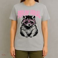 Cute But Feral Feeling Feral Raccon Gift T-Shirt thumb 4