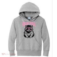 Cute But Feral Feeling Feral Raccon Gift Kids Hoodie thumb 0