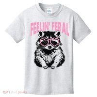 Cute But Feral Feeling Feral Raccon Gift Kids T-Shirt thumb 0