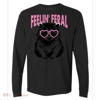 Cute But Feral Feeling Feral Raccon Gift Comfort Colors Heavyweight Long Sleeve T-Shirt thumb 0