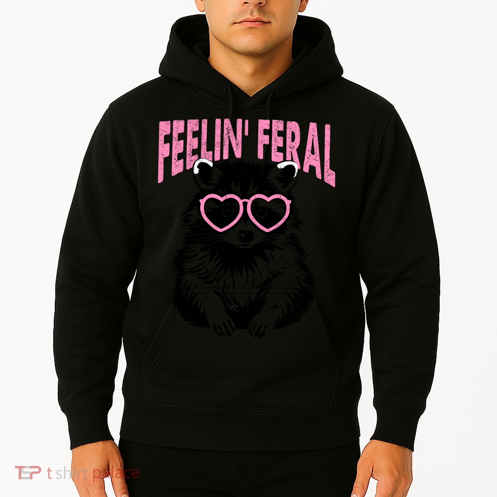 Cute But Feral Feeling Feral Raccon Gift Hoodie