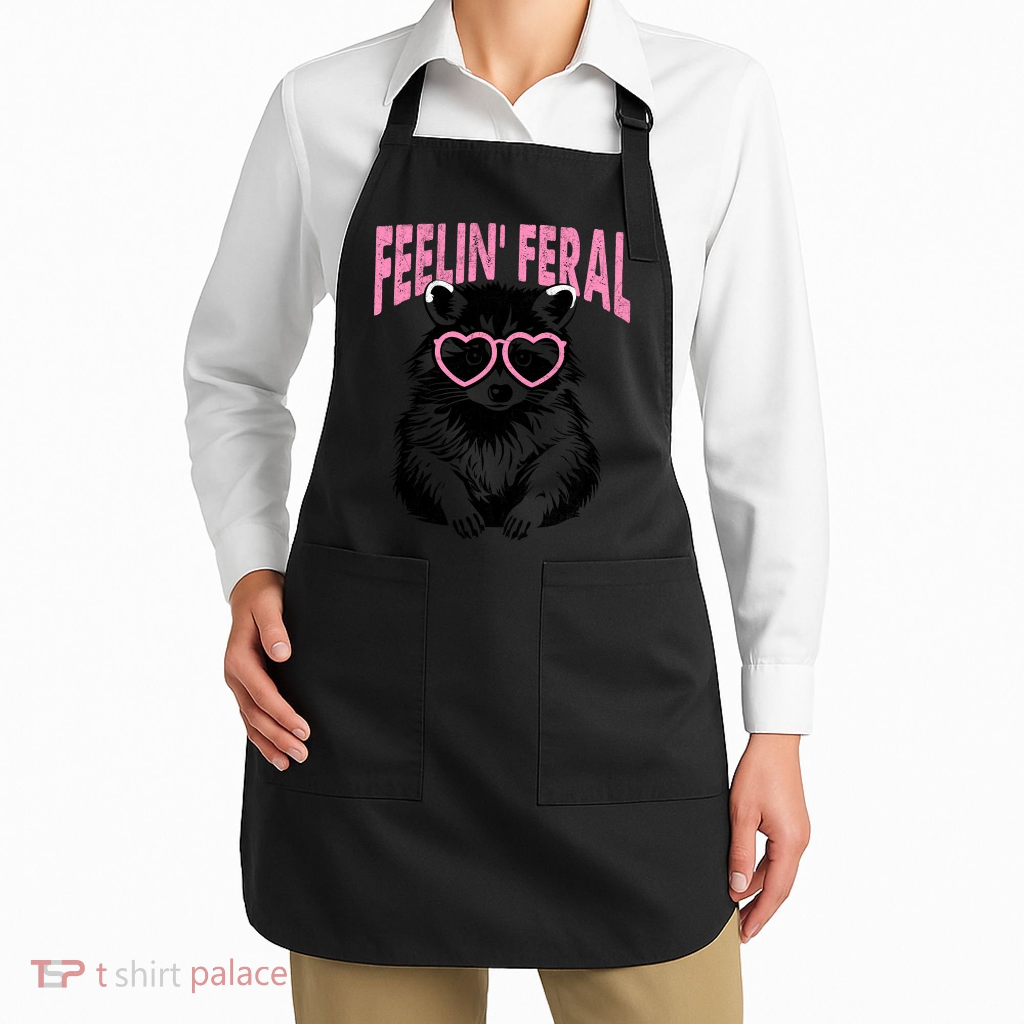 Cute But Feral Feeling Feral Raccon Gift Apron