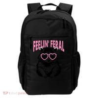 Cute But Feral Feeling Feral Raccon Gift Backpack thumb 0