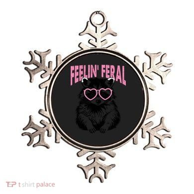 Cute But Feral Feeling Feral Raccon Gift Ornament