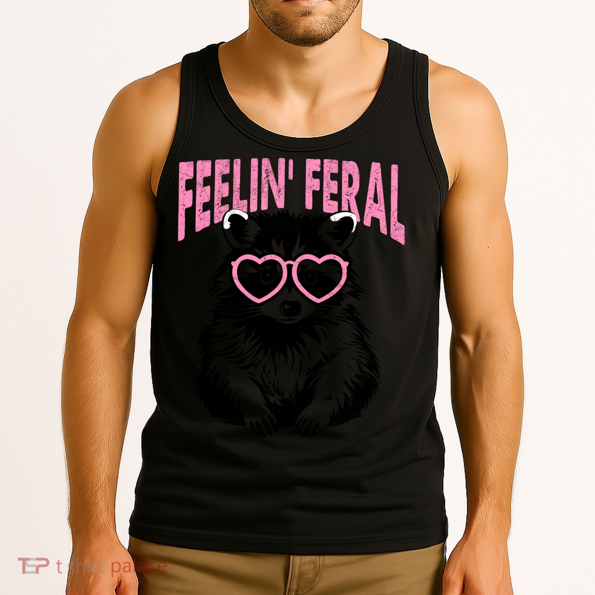 Cute But Feral Feeling Feral Raccon Gift Tank Top