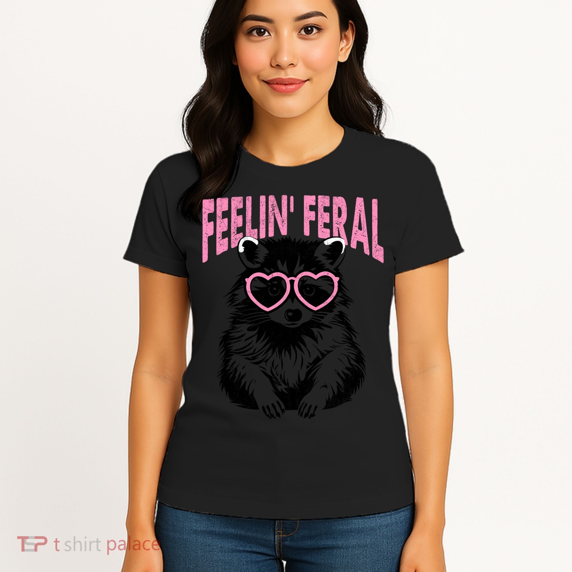 Cute But Feral Feeling Feral Raccon Gift Women's T-Shirt