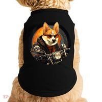 Corgi Biker Funny Dog Motorcycle VNeck Doggie Tank thumb 0